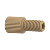 Super Flangeless™ Nut PEEK, 1/4-28 Flat-Bottom, for 1/8" Natural - 10 Pack